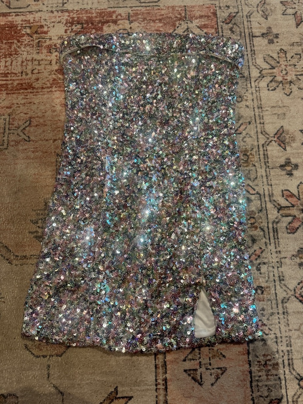 Sequin Tube Mini Dress - Iridescent Pink